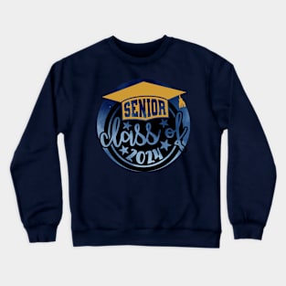 Senior Class 2024 Graduation Blue Gold Crewneck Sweatshirt